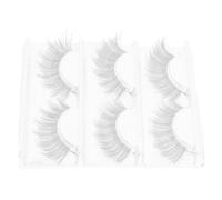 JOYOFREELY Ensemble de Faux Cils Blanc 3 Paires pour Carnaval, Doux et Confortable à Porter en Fibre Artificielle, pour Maquillage de Fête et Scène