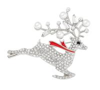 JOYOFREELY Épingle de Noël en Alliage Argenté avec Cristaux, Accessoire Vestimentaire Élégant pour Fêtes à Thème et Soirées de Noël