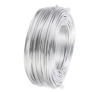 JOYOFREELY Fil D'aluminium Argenté 3mm pour Création de Bijoux Flexibilité et Résistance, pour Projets D'artisanat et Fabrication de Colliers