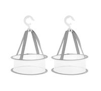 JOYOFREELY Filet de Séchage en Maille Pliable 2 Pièces pour Accessoires de Maquillage, Facile à Suspendre Voyage, Panier de Séchage Blanc en Tissu