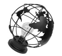 JOYOFREELY Lampe Globe de Table Noire en Fer, Lampe de Lecture LED à Pile Facile à Installer, Décoration Créative pour Chambre D'garçon et Filles et Maison de Campagne