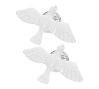 JOYOFREELY Lot de 2 Broches Oiseau de Paix en Émail, Insigne Religieux à Revers pour Communion et Baptême, Épingle Spirituelle Catholique, Accessoire Cérémonie Sacré et Symbole Paix,