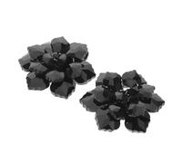JOYOFREELY Lot de 2 Couvre-boutons de Manchette en Métal Orné de Cristaux de Fleur, Accessoires Décoratifs Noirs pour Chemises, Bijoux Amovibles pour Occasions Formelles et