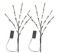 JOYOFREELY Lot de 2 Veilleuses Branches LED Noires à Structure Simple 20 Lumières par Branche, Lampe de Chevet en Plastique pour Décoration de Chambre