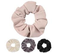 JOYOFREELY Lot de 4 Élastiques à Cheveux en Tissu de Velours Côtelé Doux pour Femmes, Accessoires pour Queue de Cheval Qui Ne Tirent Pas les Cheveux