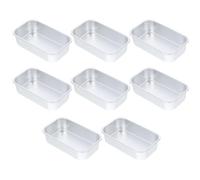 JOYOFREELY Moule Mie en Alliage D'aluminium Argenté, Plaque de Cuisson Facile à Nettoyer et Écologique, Lot de 8 Pièces Pâtisserie la Maison