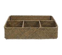 JOYOFREELY Panier de Rangement Tressé la Main en Joncs Compartiments pour Rangement D'articles Divers, Décoration Rustique pour Maison ou Bureau