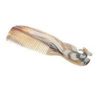 JOYOFREELY Peigne à Gratter en Corne Naturelle Sculpté la Main, Peigne de Massage pour Cheveux Dents Larges, Texture Naturelle et Design Unique pour Soin du Cuir Chevelu Couleur Aléatoire