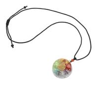 JOYOFREELY Pendentif Délicat en Cristal Naturel et Pierre D'agate, Collier Pendentif Chakra 7 Perles Colorées, Chaîne Longue Douce pour Femmes, Bijou de Cou et Élégant pour Présent
