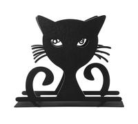 JOYOFREELY Porte-serviettes en Fer Noir Forme Chat pour Table Structure Stable et Gain de Place, Organisateur Élégant pour Bureau ou Restaurant