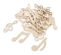 JOYOFREELY Rondelles de bois pour bricolage, lot de 30 pièces en bois, forme note de musique, bords lisses brûlés, pour projets créatifs et décorations de table