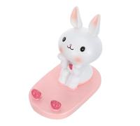 JOYOFREELY Support de Téléphone pour Libérer Mains Rose Portable en Résine Lapin Support Mignon Pratique pour Smartphone, Décoration de Bureau