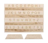JOYOFREELY Tableau Alphabet Braille en Bois des Garçon et Filles Aveugles 3pcs pour Apprentissage Tactile Outil Éducatif Portable et Pédagogique Couleur Aléatoire