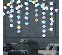 JOYOLA 2 Pièces 4 Mètres Guirlande en Papier Paillettes, Petite Rond Décoration de Fête Bannière, Décoration Confetti Paillettes Guirlande, pour Mariage, Anniversaire