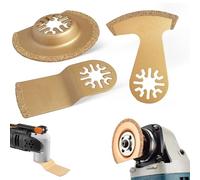 JOYOLA 3 pièces Lames de Scie Oscillantes Carbure Lames Segmentées Multifonctions Compatibilité Multi-outils pour Coupe Polissage et Élimination de Joint Grès
