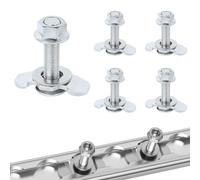 JOYOLA 5 Pièces Rail D'arrimage D'extrémité M8x40mm,Rail D'arrimage Single 500 daN Ferrures de Rechange Acier Galvanisé, Airline Ferrure D'extrémité pour Arrimage du Chargement Fitting