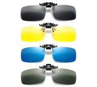 JOYOLA Clip Lunettes Polarisant, 4 Pièce Clip Lunettes de Soleil Polarisées, Super Léger Lunettes de Soleil Clip Clips Lunettes Soleil Hommes et Femmes pour Conduite, Cyclisme, Pêche, Alpinisme
