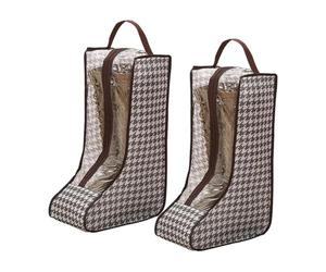JOYOLA Lot de 2 sacs de rangement transparents pour bottes, sacs de rangement portables, résistants à la poussière, sacs de protection étanches à fermeture éclair, organisateur de bottes pour