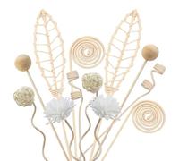 JOYOLA Lot de 20 Diffuseurs de Parfum en Rotin et Bâtonnets en Rotin de Rechange pour la Maison Bâtonnets de Parfum D'ambiance 6 Formes de Bâtonnets en Rotin pour Parfum D'ambiance