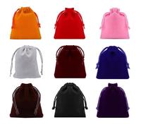 JOYOLA Lot de 9 sacs en velours, pochettes en velours doux mélangées, 20 x 25 cm, doux, avec cordon de serrage, grande pochette, cordon coloré, pour mariages, fêtes, bijoux, sacs cadeaux