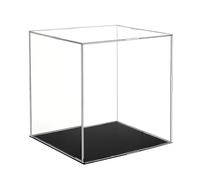 JOYOLA Vitrine Acrylique Transparent, Vitrine pour Collection, Boîtes en Acrylique, Vitrine Voiture Miniature pour Figurines, Jouets, Objets de Collection, Noir (15x15x15 cm)