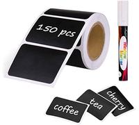 joyoldelf 150pcs Kit d'Etiquette Autocollantes Réutilisables pour la Cuisine Organiser avec Marqueurs Craie Liquide, Étiquette Tableau Noir Amovible pour Décorer Votre Cuisine Pièce de Rangement