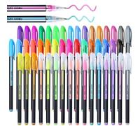 Joyoldelf 48 Stylo Gel Pailleté - Stylo Couleur Enfant, Feutre Paillette Métallique Paillettes Néon Pastel Pour Peinture,d'écriture et Livres de Coloriage Adultes, Papeterie Fille