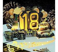 joyoldelf Carte Anniversaire 18 ans Avec Musique et Lumière, Carte Anniversaire 3D, Carte Pop up Anniversaire, Cartes de Vœux Avec Enveloppe Pour Femmes, Paternité, Maman, Filles, Hommes, Amis