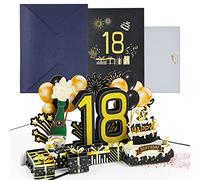 joyoldelf Carte Anniversaire 18 Ans - Carte Anniversaire 3D, Carte Pop up Anniversaire, Cartes de Vœux Avec Enveloppe Pour Femmes, Paternité, Maman, Filles, Hommes, Amis, Famille, Compagnon