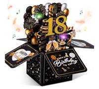 joyoldelf Carte Anniversaire 18 Ans - Carte Musicale d'Anniversaire 3D Pop Up, Cadeau Original Homme Femme, Enveloppe Carte de Voeux Pour les Maman Papa Ami Collègue Famille Garcon Fille Sœurs Mari
