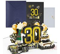 joyoldelf Carte Anniversaire 30 Ans - Carte Anniversaire 3D, Carte Pop up Anniversaire, Cartes de Vœux Avec Enveloppe Pour Femmes, Paternité, Maman, Filles, Hommes, Amis, Famille, Compagnon