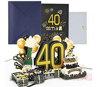 joyoldelf Carte Anniversaire 40 Ans - Carte Anniversaire 3D, Carte Pop up Anniversaire, Cartes de Vœux Avec Enveloppe Pour Femmes, Paternité, Maman, Filles, Hommes, Amis, Famille, Compagnon