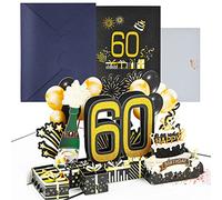 joyoldelf Carte Anniversaire 60 Ans - Carte Anniversaire 3D, Carte Pop up Anniversaire, Cartes de Vœux Avec Enveloppe Pour Femmes, Paternité, Maman, Filles, Hommes, Amis, Famille, Compagnon
