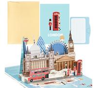 joyoldelf Carte Pop-Up 3D de Londres, Carte Cadeau 3D, Pour Voyages en Angleterre ou Lune de Miel, Bon Cadeau d'Anniversaire, Carte de Voeux pour les Vacances, Carte de Voyage Surprise