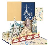 joyoldelf Carte Voeux de Voyage Pop Up - Anniversaire 3D, Tour Eiffel, Carte Retraite, Cadeau Voyage Vacances, Billet Avion, Convient Aux Hommes, Femmes, Amis, Lune De Miel（Tour de Paris）