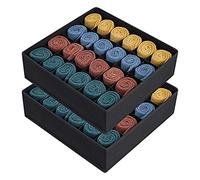 Joyoldelf Lot de 2 Organisateur de Tiroir pour Chaussettes et Sous-Vêtements, 24 Cellules Pliantes de Rangement Chaussette, Rangement Sous Vetement pour Ranger les Chaussettes (Noir)