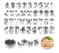Joyoldelf Lot de 36 Emporte Piece Lettre Alphabet, Emporte Piece Patisserie en Acier Inoxydable avec Boîte de Rangement Durable p