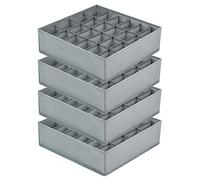joyoldelf Lot de 4 boîtes de rangement pour chaussettes et sous-vêtements, boîtes pliables à 24 cellules boîte pliante, Drawer Dividers, Organisateur de tiroirs