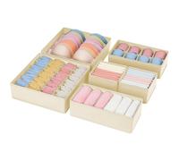 joyoldelf Lot de 6 Organisateur Tiroir, Organiseurs de Sous-Vêtements, Chaussettes et Soutiens-Gorge, Boite Rangement Vetement Pliable, Rangement sous Vetement, Organisation de Garde-Robe (Beige)