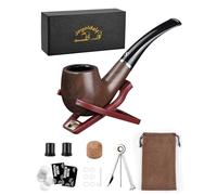 Joyoldelf Pipe à tabac avec support de pipe pliable, tamis de tuyau, embouts de pipe et outil de nettoyage de pipe avec boîte cadeau