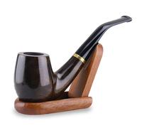 Joyoldelf Pipes à Tabac en Poirier Sculpté à la Main avec Support en Bois
