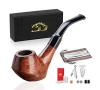 joyoldelf Set de Pipes à Tabac en Bois, Pipe en Bois Créatif avec Accessoires Fumeur, Cure Pipe, 3-en-1 Racloir en Acier Inoxydable, Nettoyeur de Tuyau, 9mm Filtre à Charbon Actif, Boîtes Cadeau