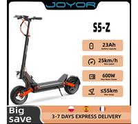 JOYOR S5-Z Scooter électrique, moteur 600W, batterie 48V 13AH Scooter électrique adulte pneus 10*3 pouces, vitesse 25 km/h ville déplacement EScooter JOYOR S5-Z