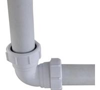 JoyousMall Adaptateur de tuyau en PVC 40 mm coudé à 90 degrés pour baignoire, évier, receveur de douche, raccord en plastique blanc pour eau usée