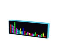 JoyousMall Affichage du spectre de musique LED avec horloge, 384 LED à activation vocale, double mode audio visualiseur pour bureau, ABS, noir