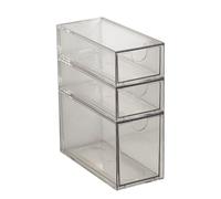 JoyousMall Boîte de rangement de bureau en acrylique transparent avec tiroirs, armoire de rangement transparente pour fournitures de bureau, maquillage, bijoux, assemblage, taille A 17 x 7,5 x 4,5 cm