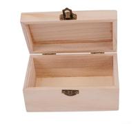 JoyousMall Boîtes non finies avec couvercles à charnière, boîtes de rangement décoratives en bois carrées avec charnières pour bijoux, babioles et arts DIY (M)