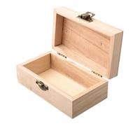 JoyousMall Boîtes non finies avec couvercles à charnière, boîtes de rangement décoratives en bois carrées avec charnières pour bijoux, babioles et arts DIY (S)