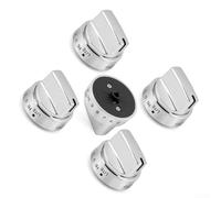 JoyousMall Bouton de commande de brûleur en métal de qualité supérieure WB03X24818 compatible avec cuisinière à gaz GE Adora JGB700SEJ1SS pour cadran argenté 6 x 6 cm (5 pièces)