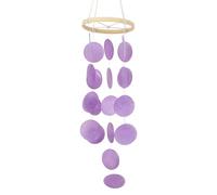 JoyousMall Carillon éolien en coquillage naturel, 73 cm, décoration de jardin bohème à suspendre avec mélodies apaisantes, décoration d'intérieur et d'extérieur, vert